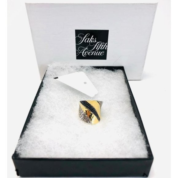 JOHN HARDY Hammered 18k Gold , Black Saphire and Spinel Saddle Ring - Picture 4 of 10